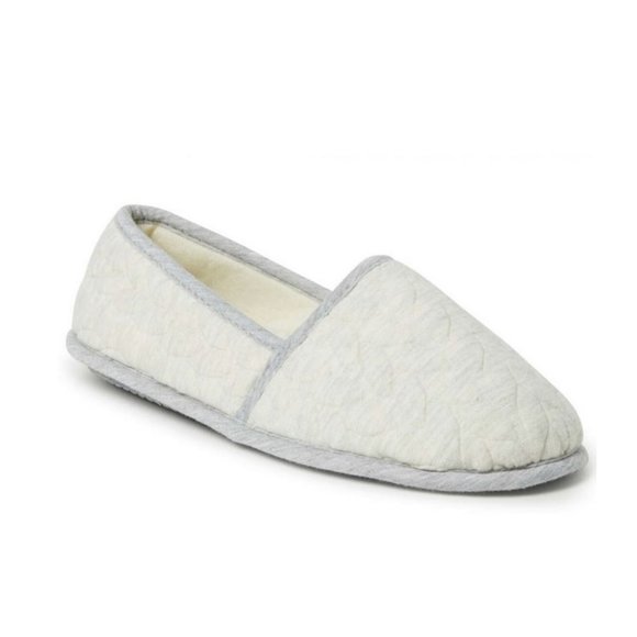 Dearfoams Women's Mary Cable Quilt Closed Back Oatmeal Heather - Picture 1 of 4